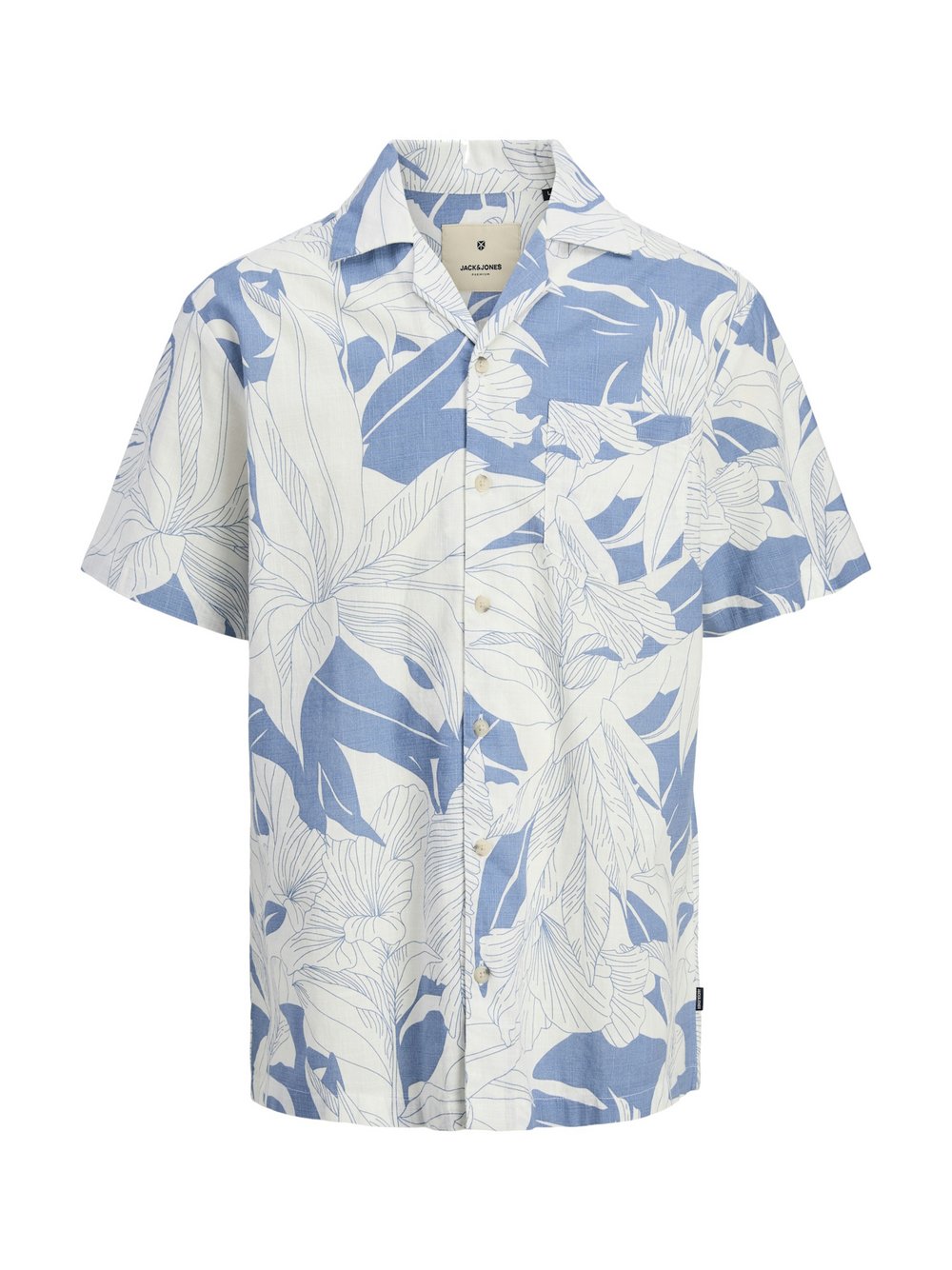 Jack & Jones Hemd Herren Regular Fit Baumwolle blau gemustert, L