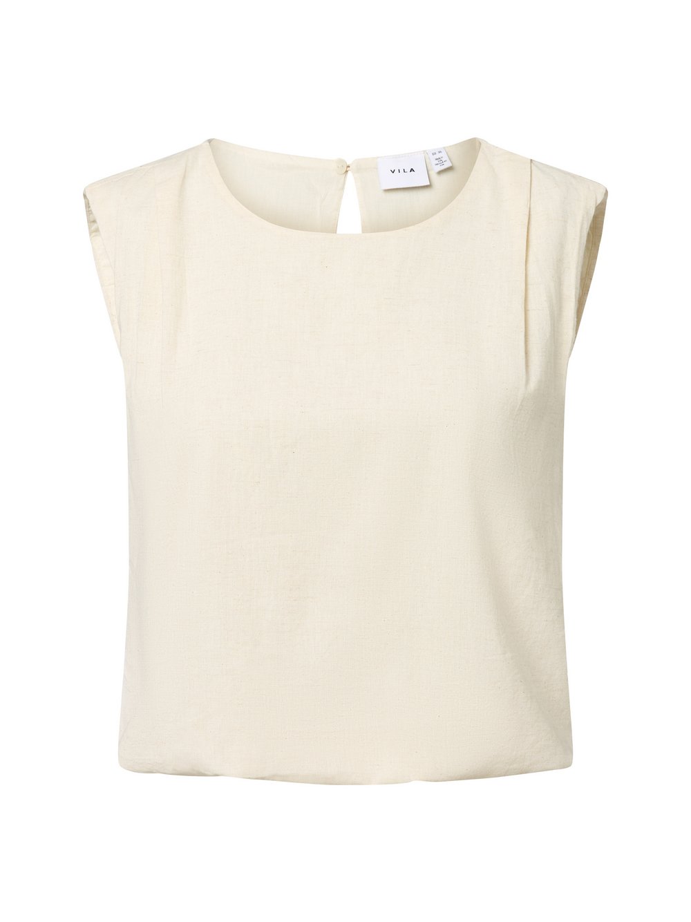 Vila Blusenshirt mit Leinen-Anteil Damen Baumwolle beige meliert, 38