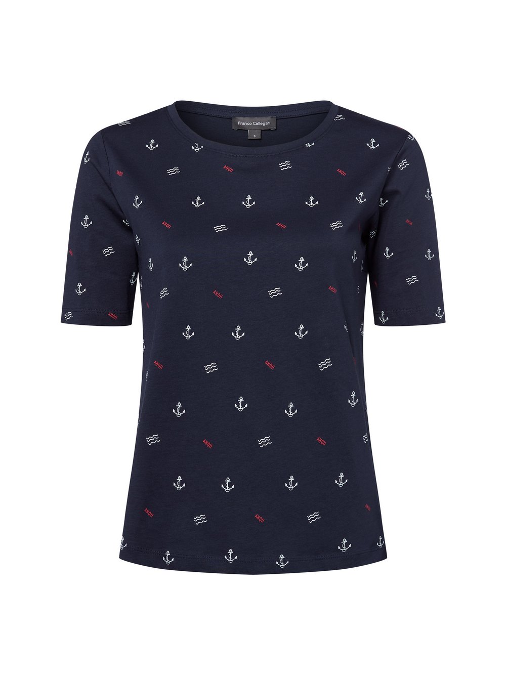 Franco Callegari T-Shirt Damen Baumwolle blau bedruckt, L