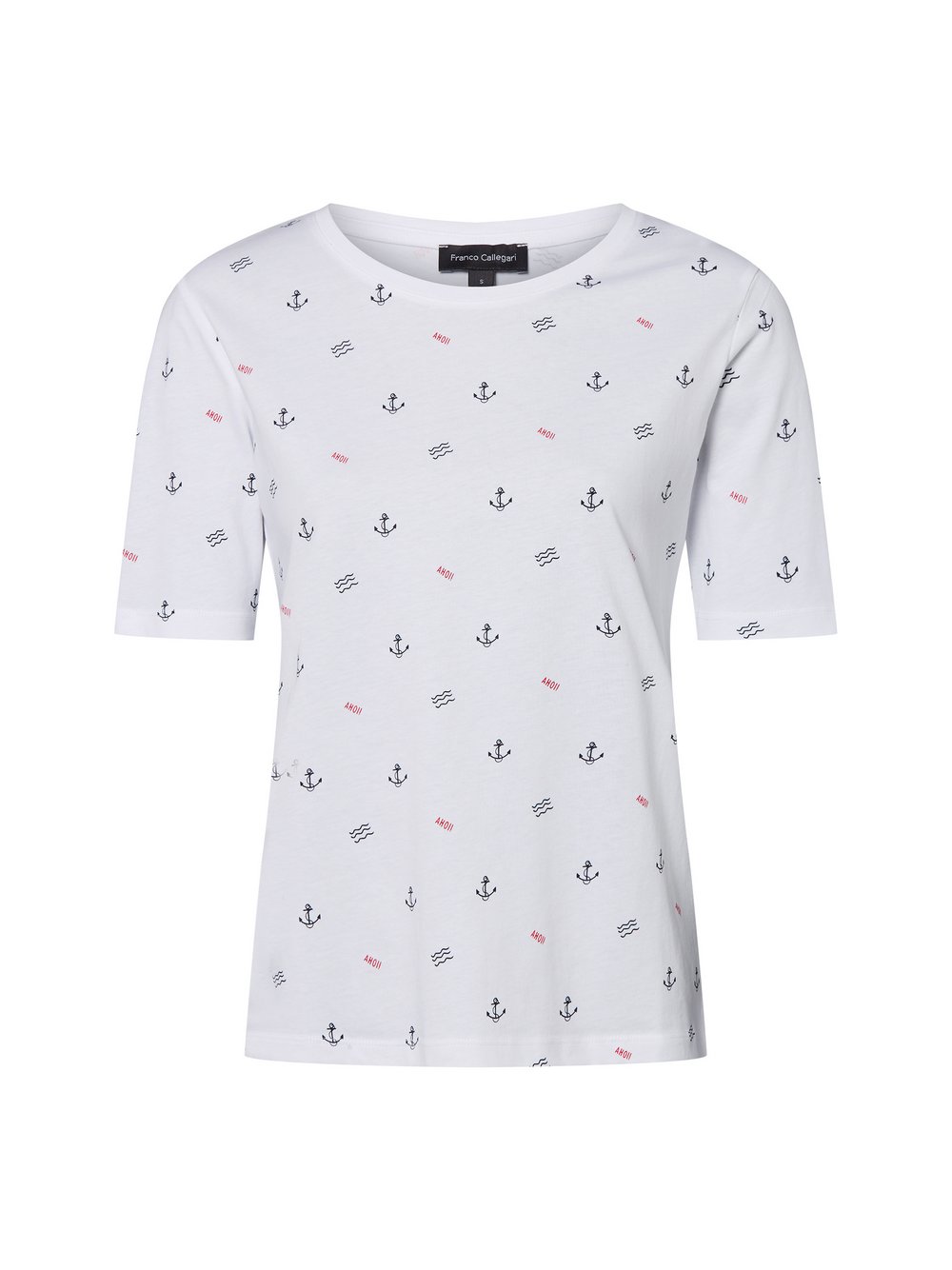 Franco Callegari T-Shirt Damen Baumwolle weiß bedruckt, S