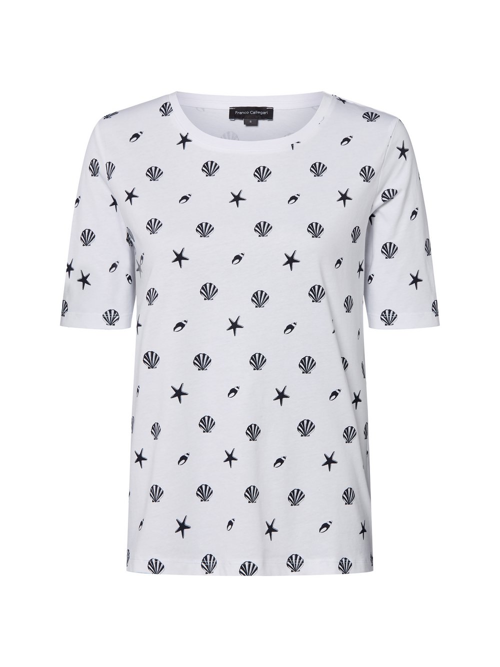 Franco Callegari T-Shirt Damen Baumwolle weiß bedruckt, L