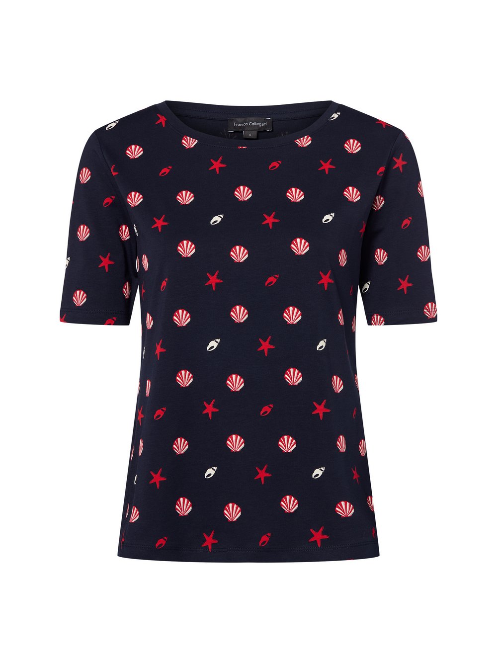 Franco Callegari T-Shirt Damen Baumwolle blau bedruckt, L