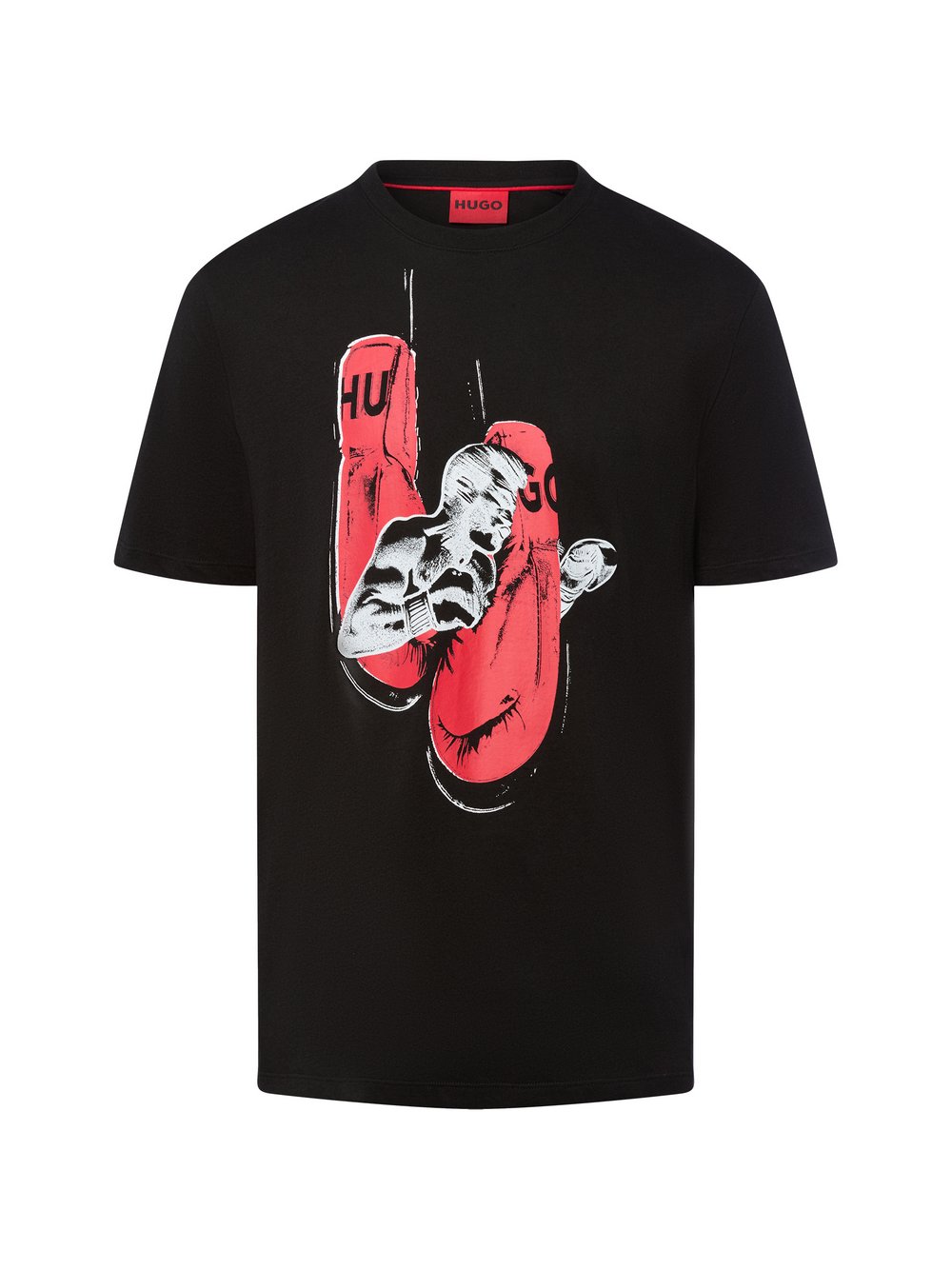 HUGO T-Shirt Herren Baumwolle schwarz bedruckt, M