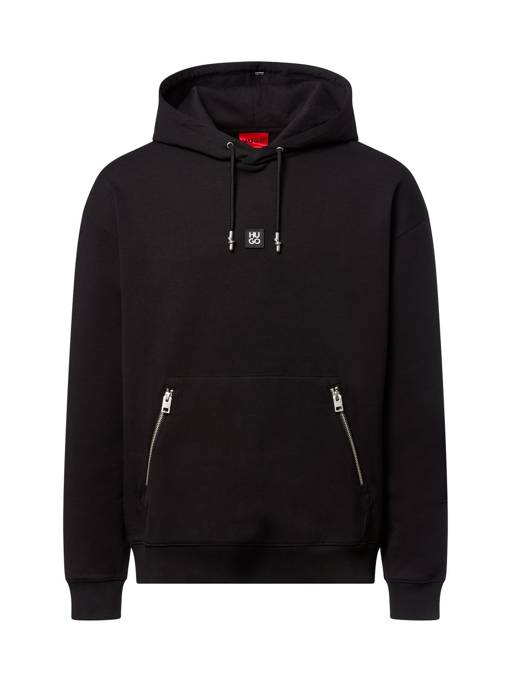 HUGO Kapuzenpullover Herren Baumwolle schwarz, S