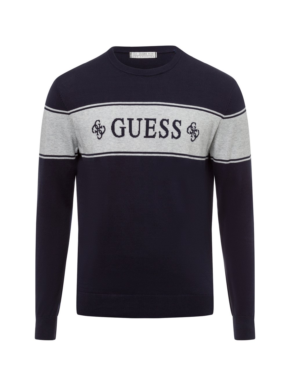 GUESS Strickpullover Herren Baumwolle mehrfarbig gestreift, S