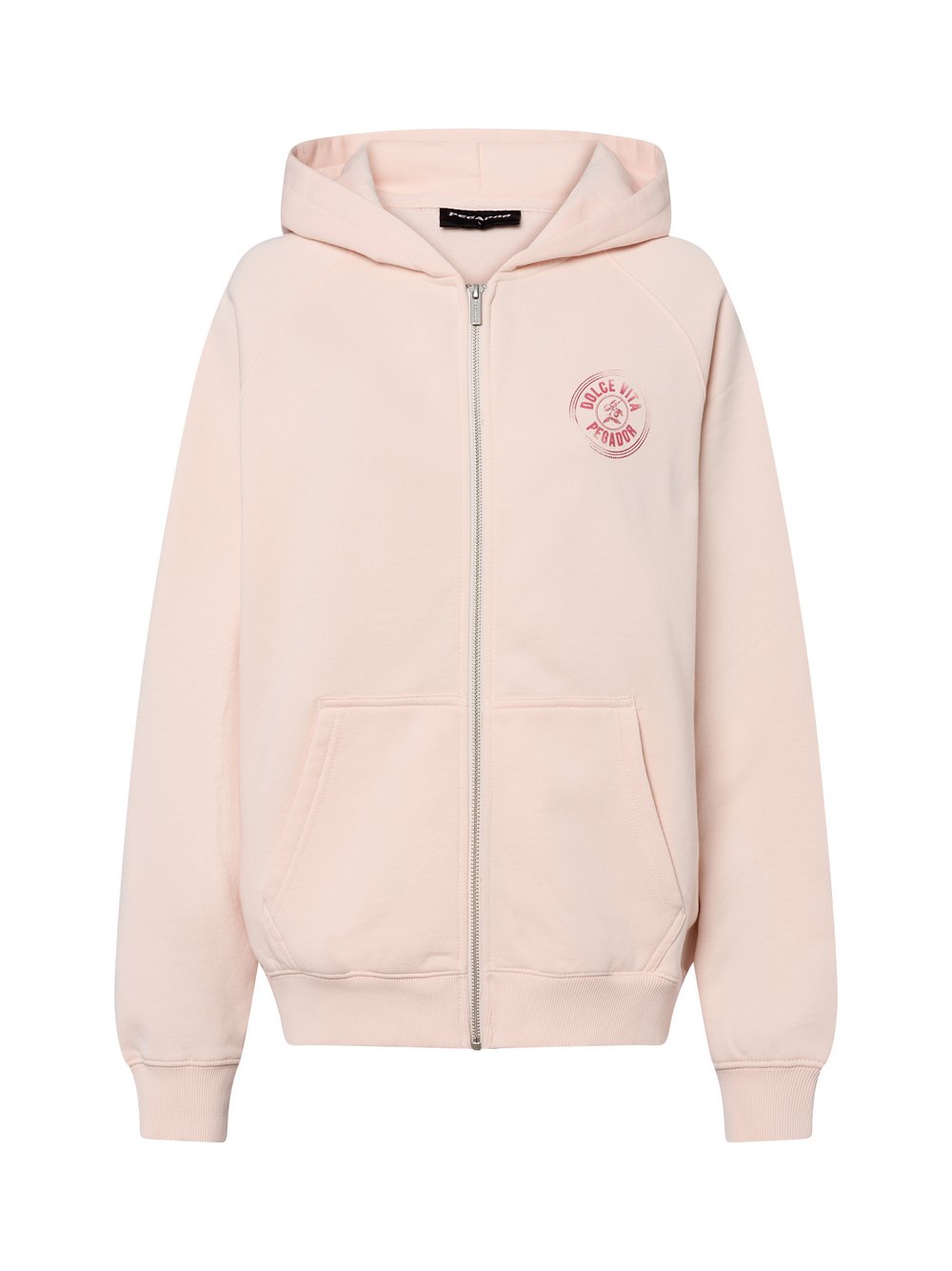 PEGADOR Sweatjacke Damen Baumwolle rosa bedruckt, M