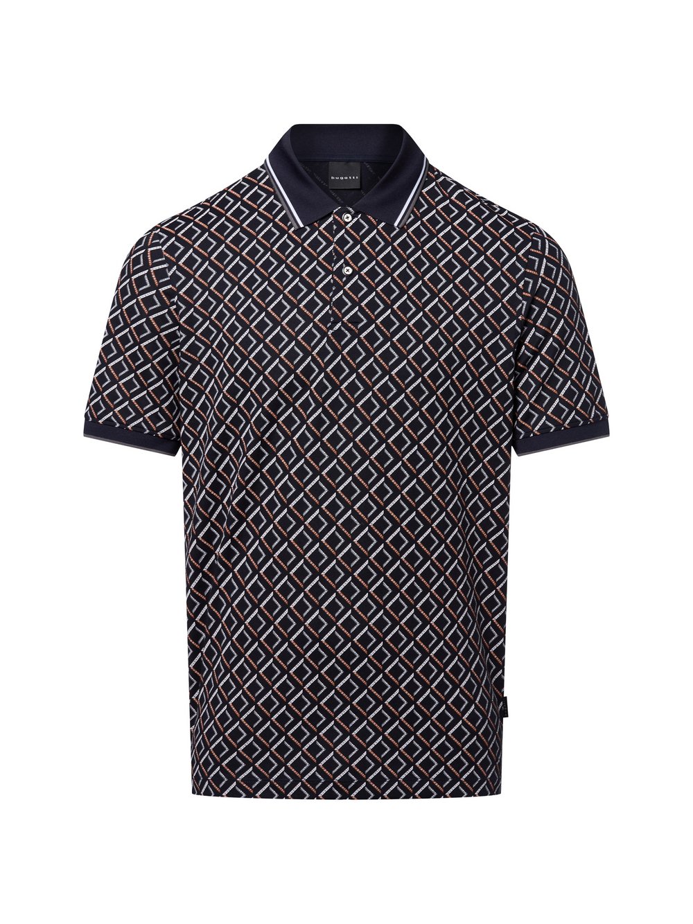 Bugatti Poloshirt Herren Baumwolle mehrfarbig gemustert, XXXL