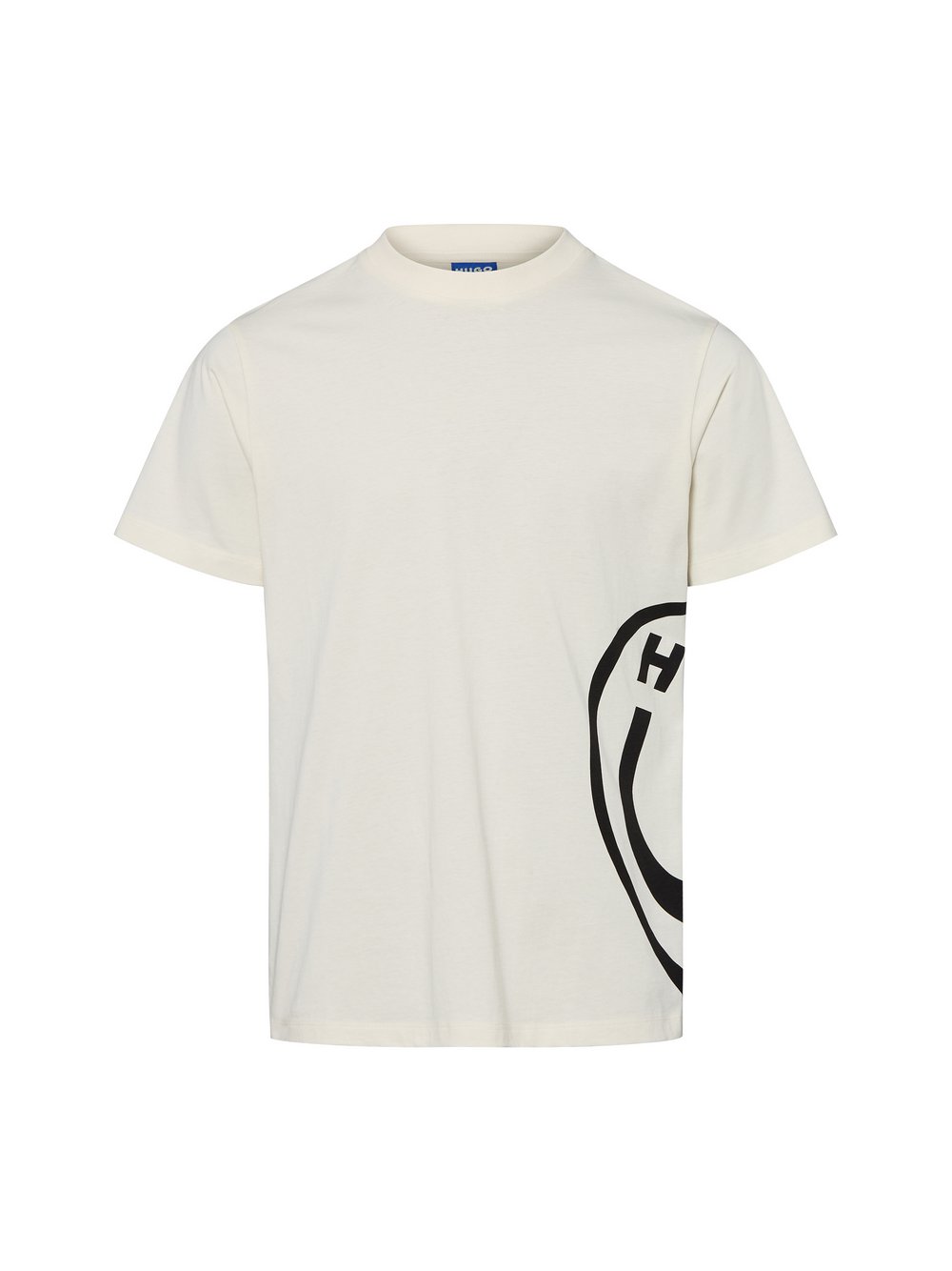 HUGO BLUE T-Shirt Herren Baumwolle weiß bedruckt, M