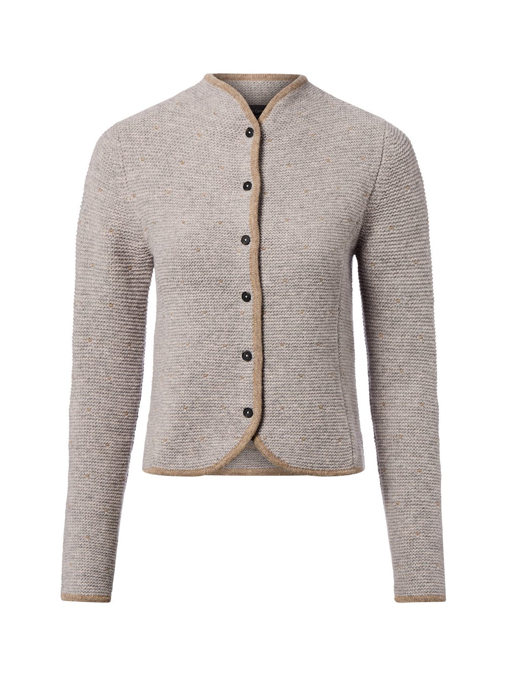 Franco Callegari Woll-Strickjacke Damen Wolle grau strukturiert, L