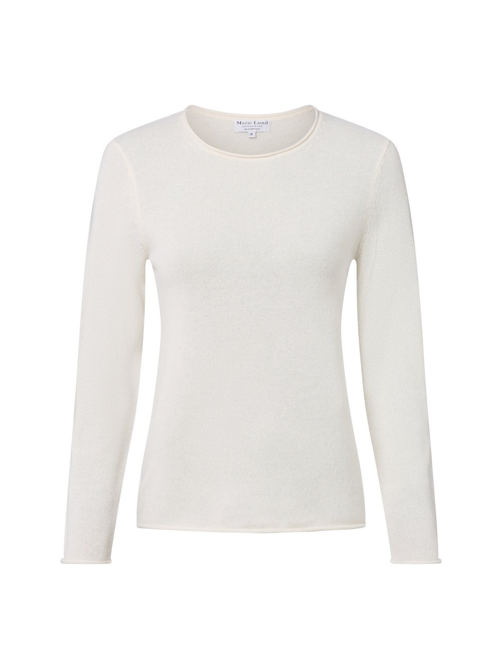 Marie Lund Pure Cashmere Pullover Damen Feinstrick weiß, S