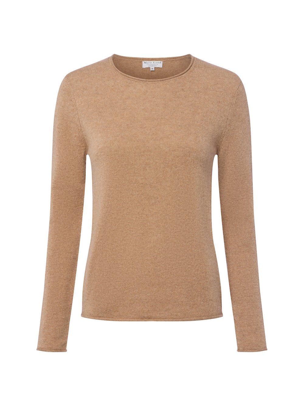 Marie Lund Pure Cashmere Pullover Damen Feinstrick braun meliert, L