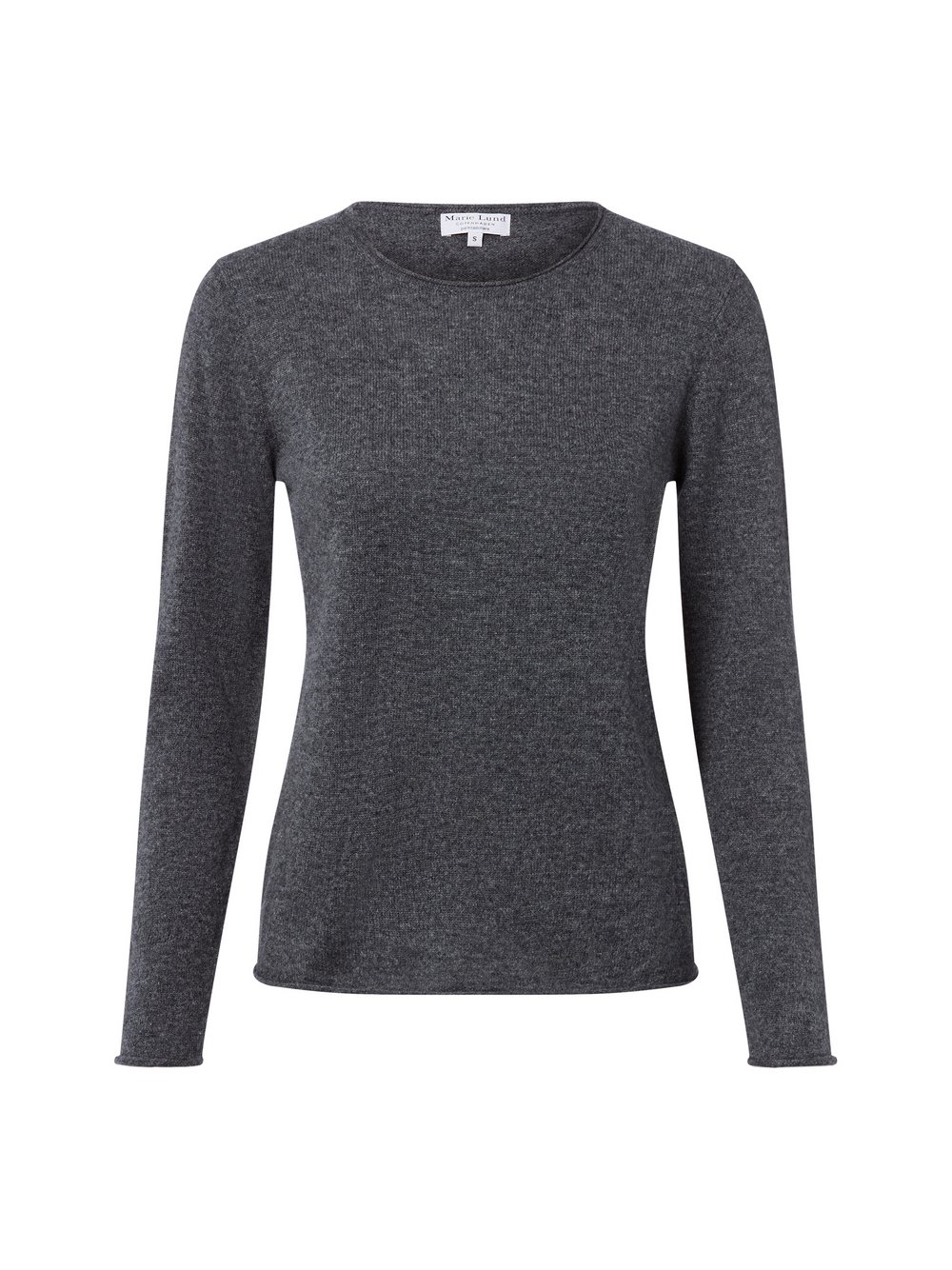 Marie Lund Pure Cashmere Pullover Damen Feinstrick grau meliert, XL
