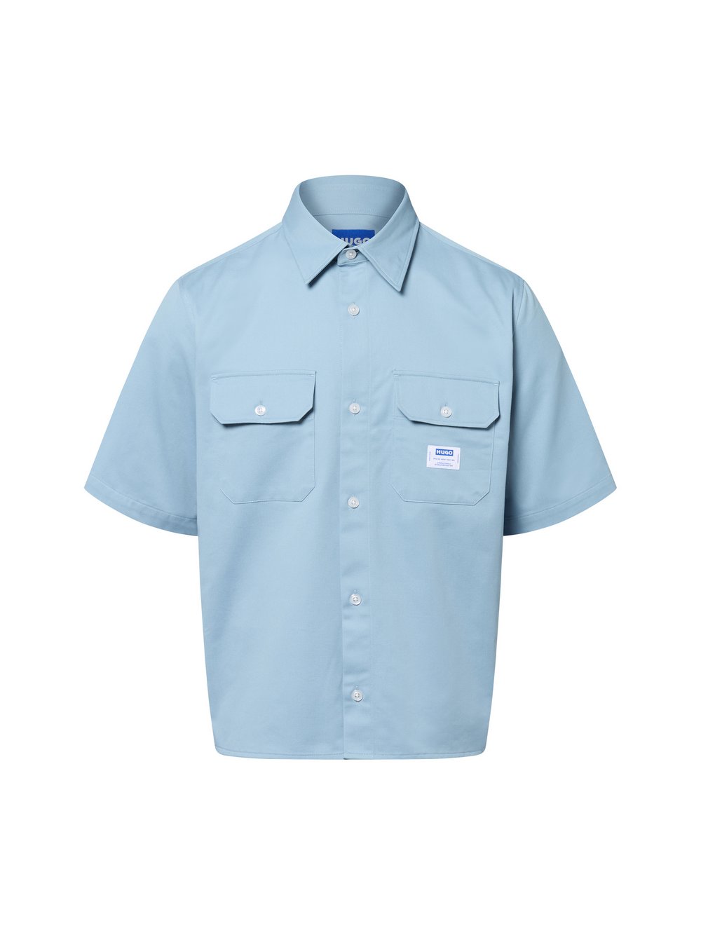 HUGO BLUE Kurzarm-Freizeithemd Herren Regular Fit Baumwolle blau, S