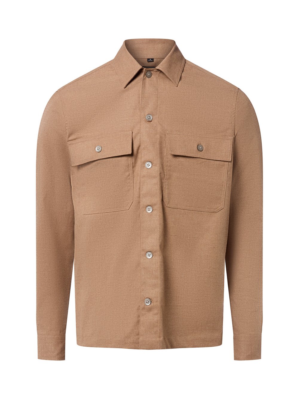Finshley & Harding Hemd mit Wollanteil Herren Regular Fit beige, M