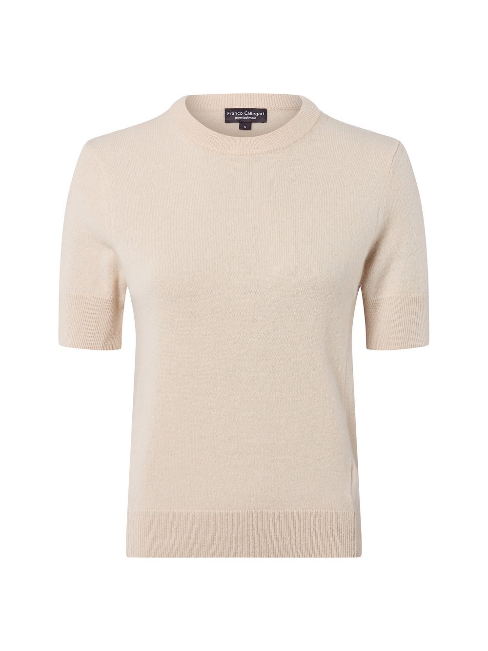 Franco Callegari Pure Cashmere Strickshirt Damen Feinstrick beige meliert, XXL