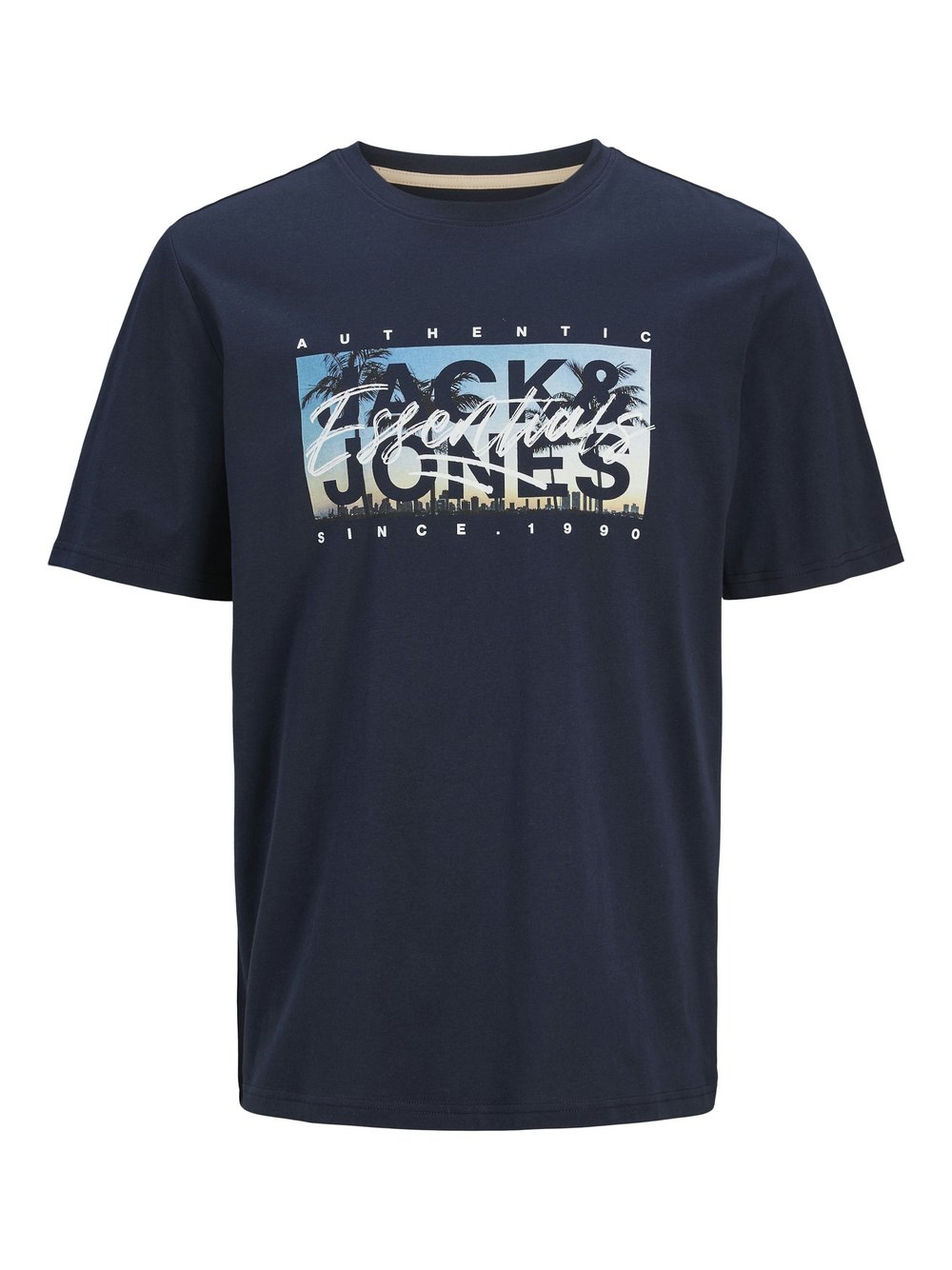 Jack & Jones T-Shirt Herren Baumwolle blau bedruckt, L