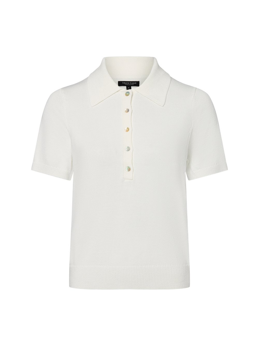 Marie Lund Strickpoloshirt Damen Viskose weiß, M
