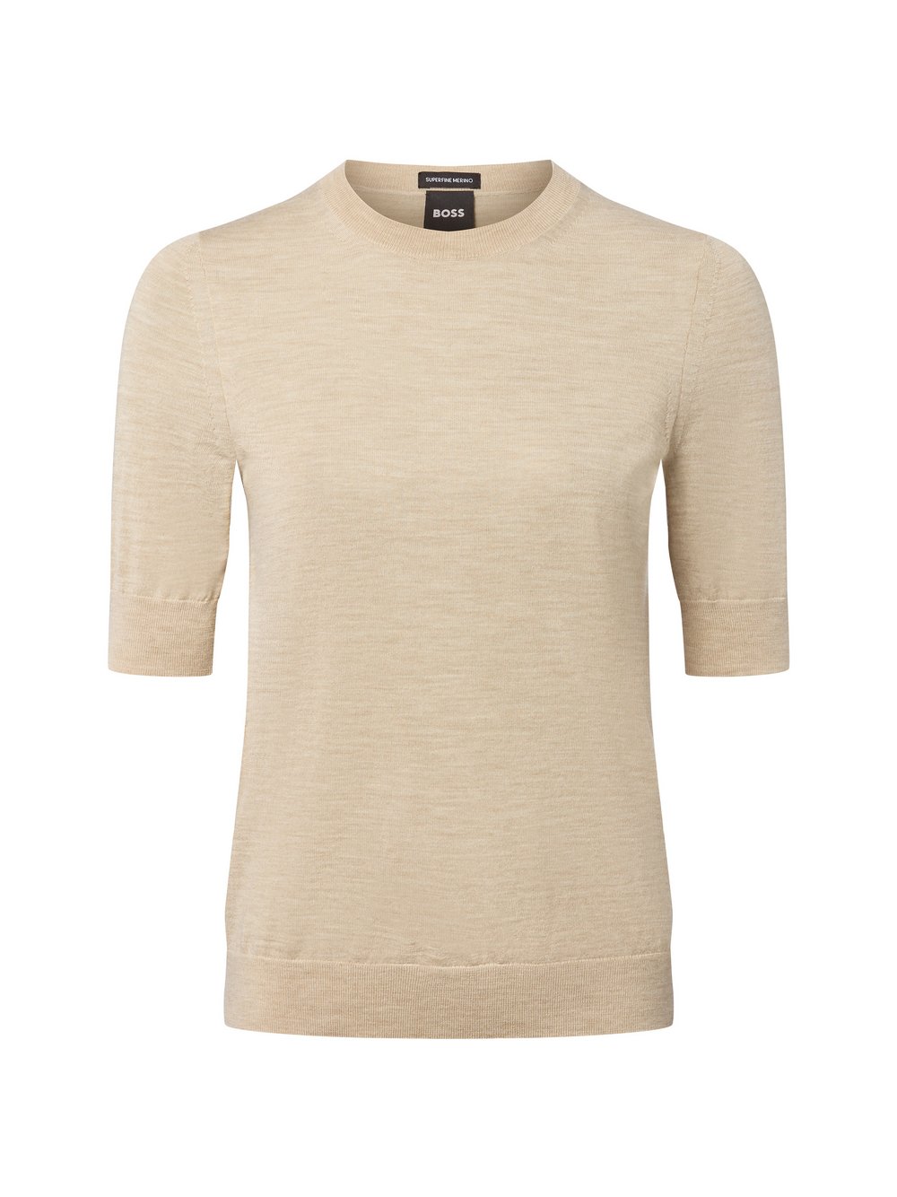 BOSS Feinstrickshirt Damen beige meliert, XL