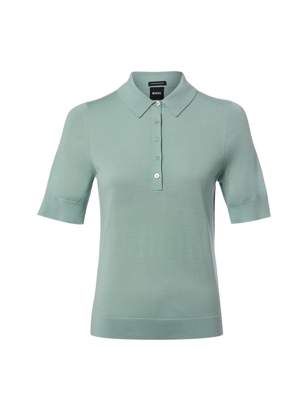 BOSS Schurwoll-Shirt Damen Schurwolle grün, M