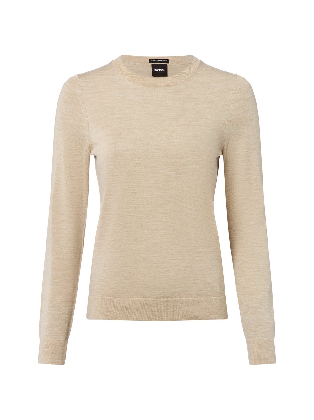 BOSS Sttrickpullover Damen Schurwolle beige, XL