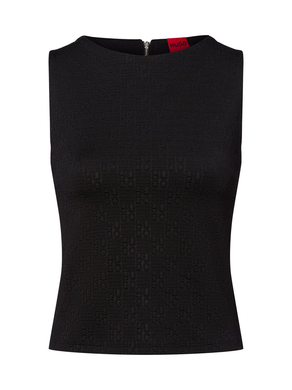 HUGO Top Damen schwarz strukturiert, M