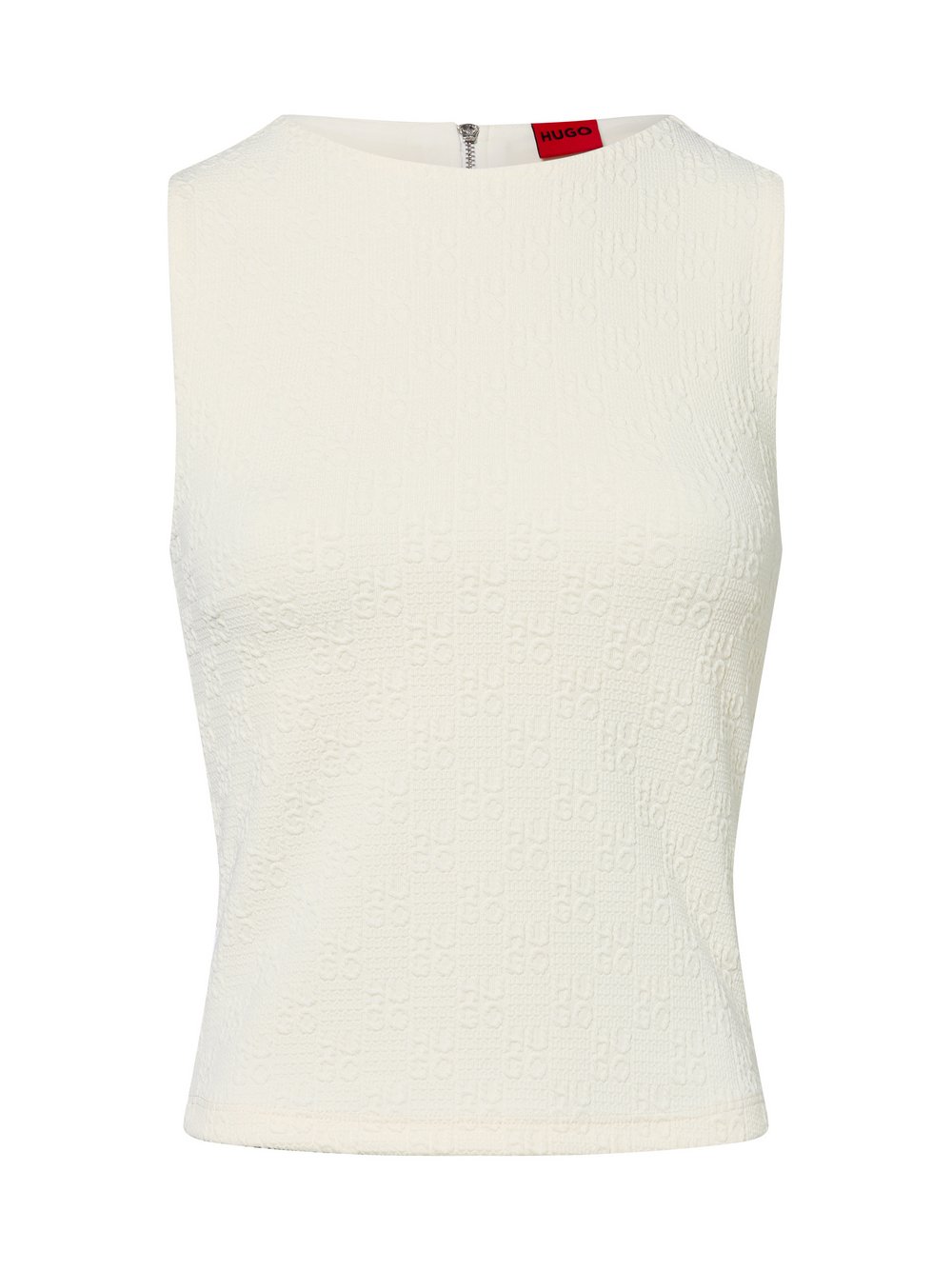 HUGO Top Damen beige strukturiert, M