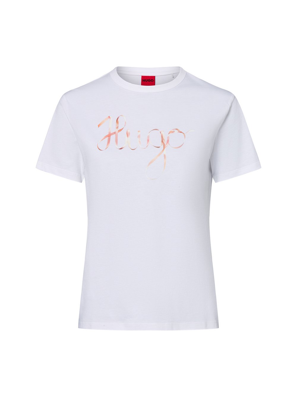 HUGO T-Shirt Damen Baumwolle weiß bedruckt, XS