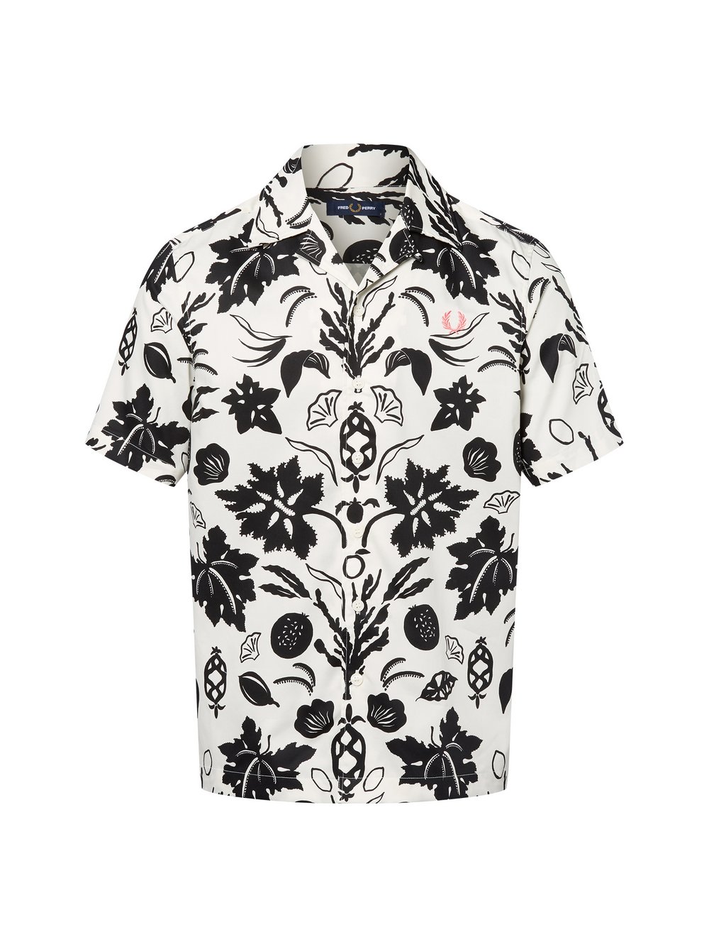 Fred Perry Kurzarm-Hemd Herren Regular Fit Baumwolle mehrfarbig gemustert, L