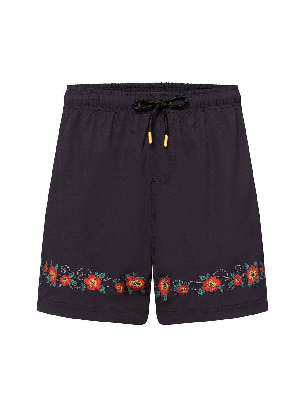 Santa Cruz Badeshorts Herren Mikrofaser schwarz bedruckt, XL
