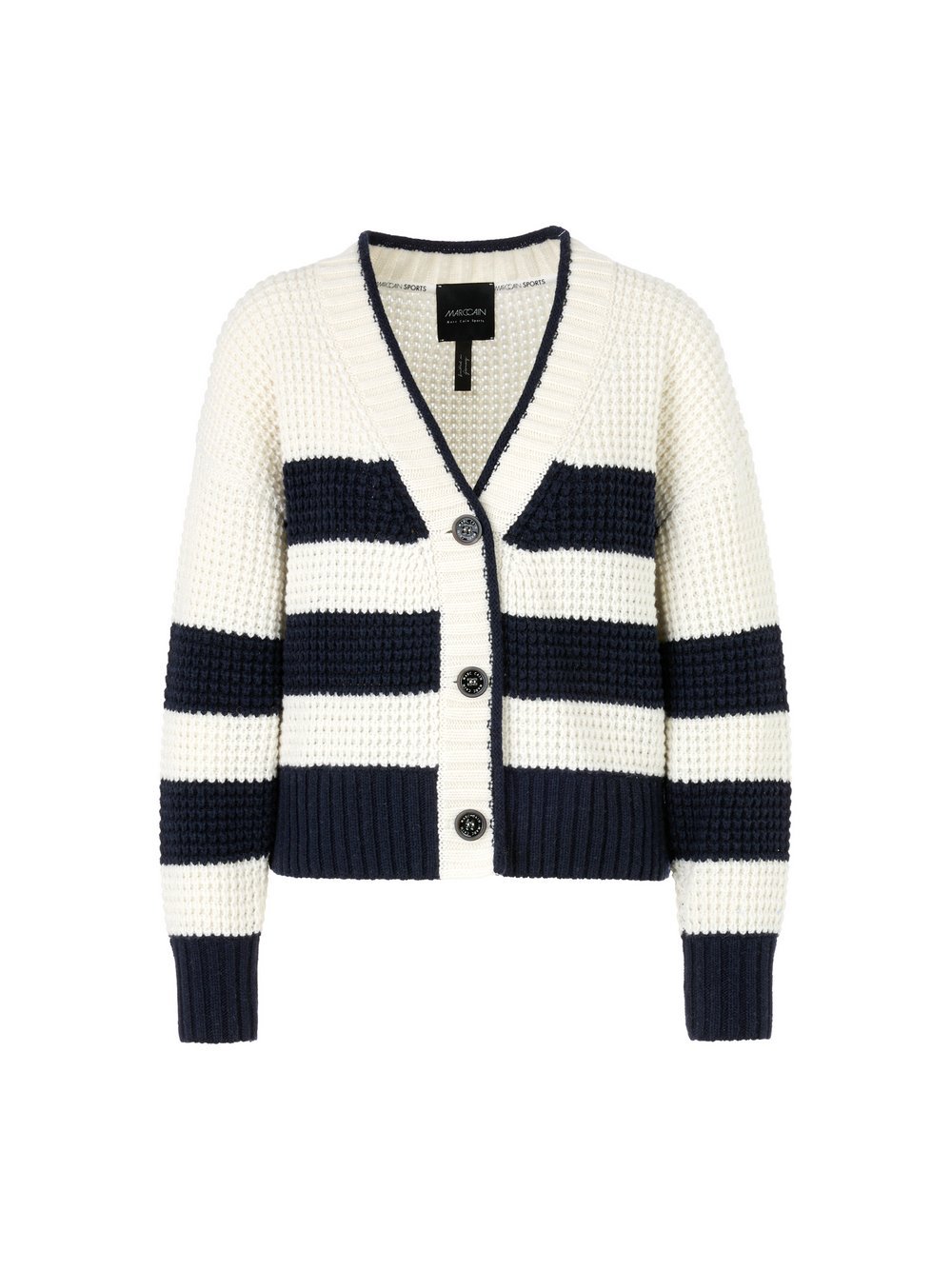 Marc Cain Cardigan Damen Wolle blau gemustert, 34