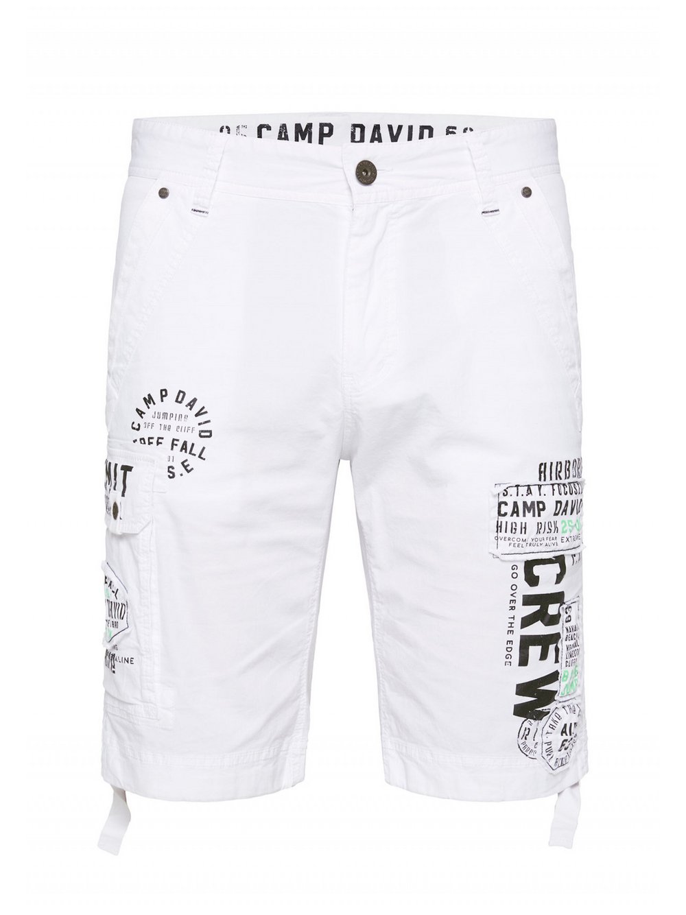 Camp David Cargoshorts Herren Baumwolle weiß bedruckt, XXXL