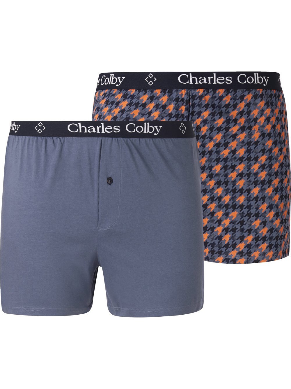 Charles Colby 2er Pack Boxershorts Herren Baumwolle blau, 6XL