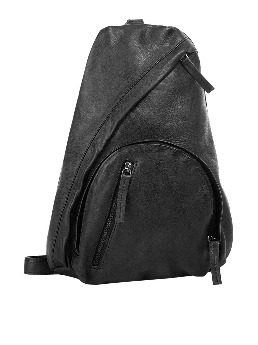 Wouwou Umhängetasche Damen Leder schwarz, ONE SIZE