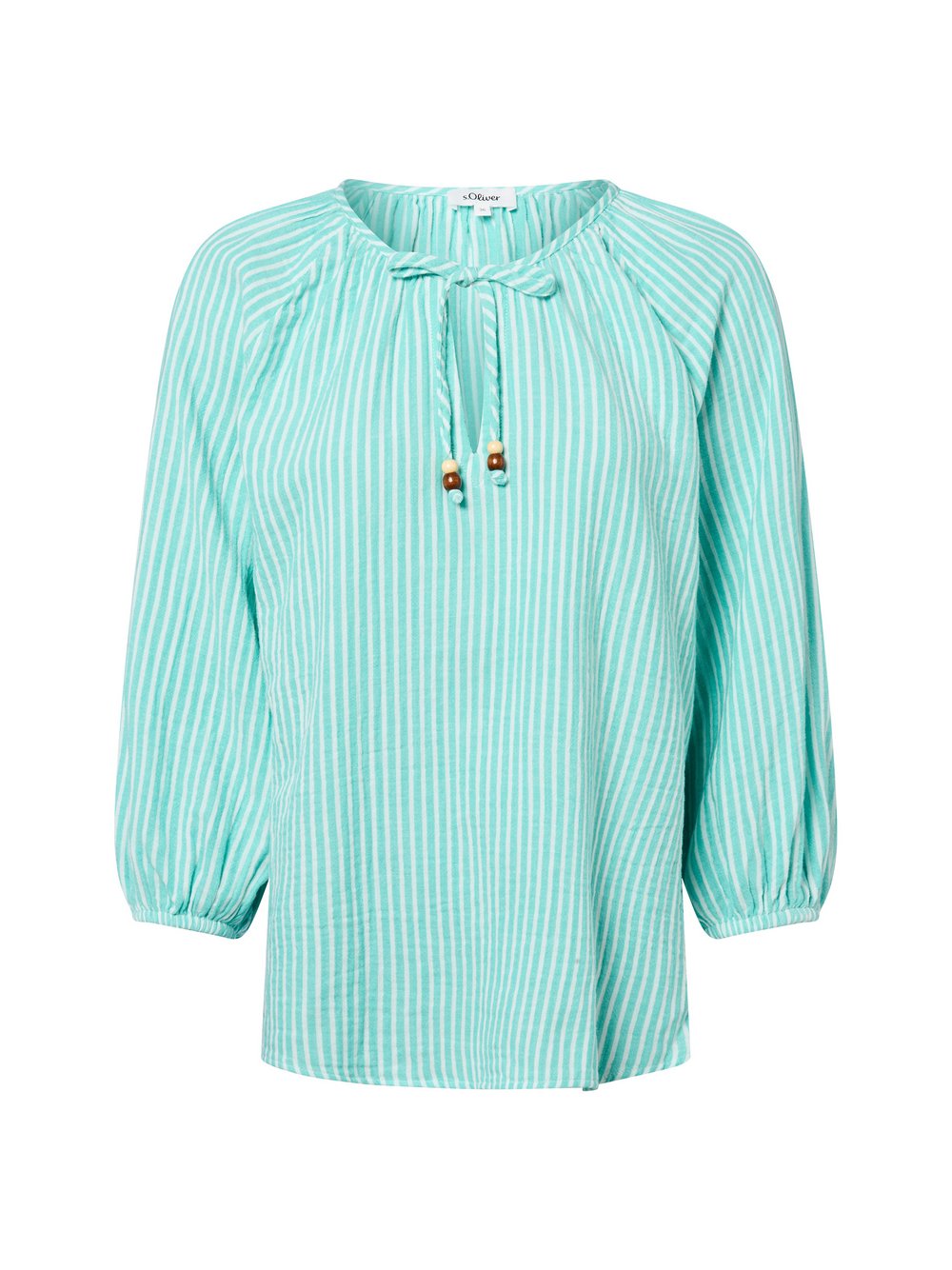 s.Oliver Blusenshirt Damen Baumwolle grün gestreift, 42