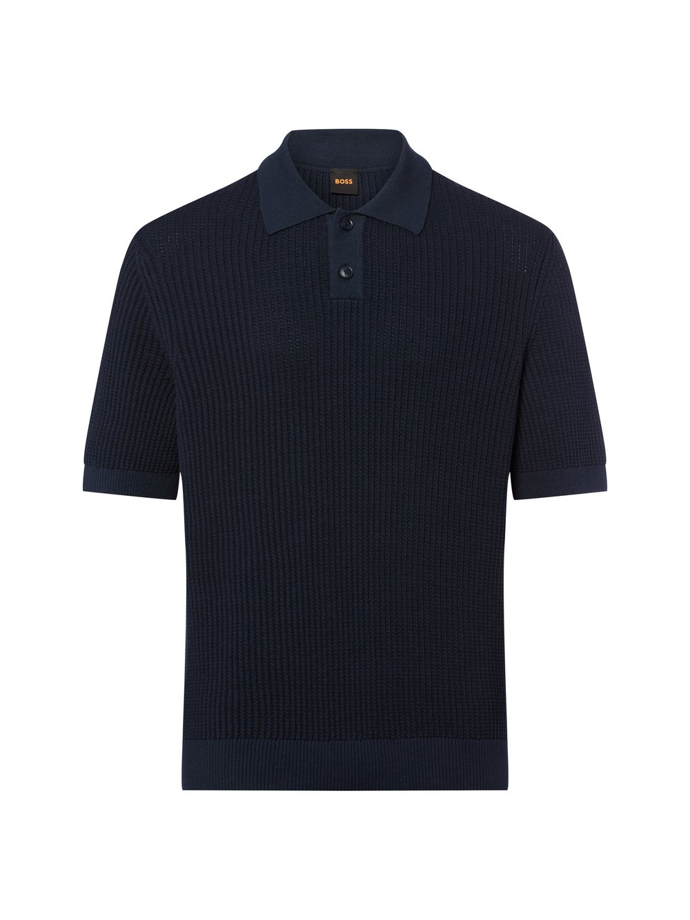 BOSS Orange Strickpolo Herren Baumwolle blau, M