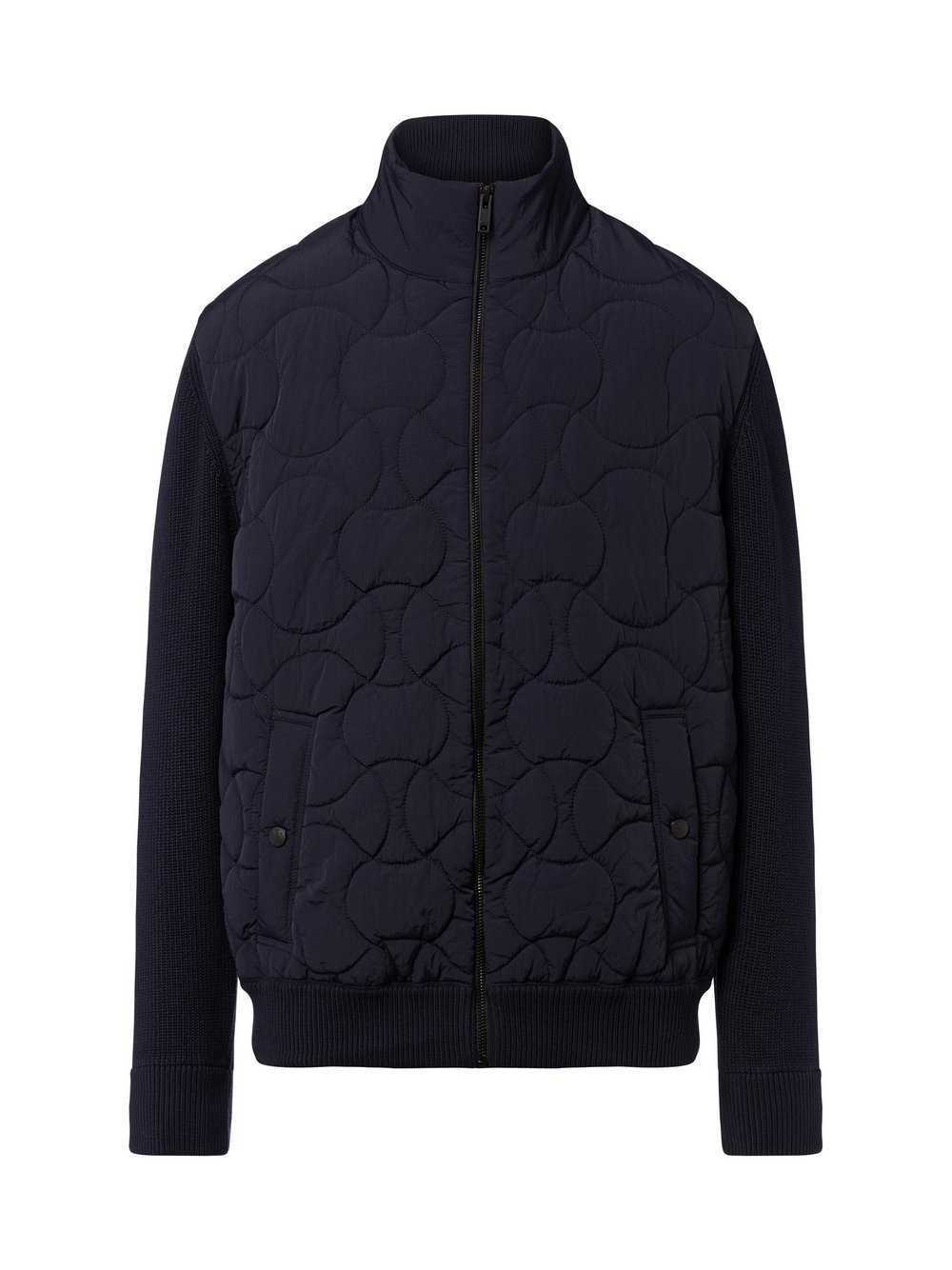 BOSS Orange Blouson Herren Baumwolle blau strukturiert, M