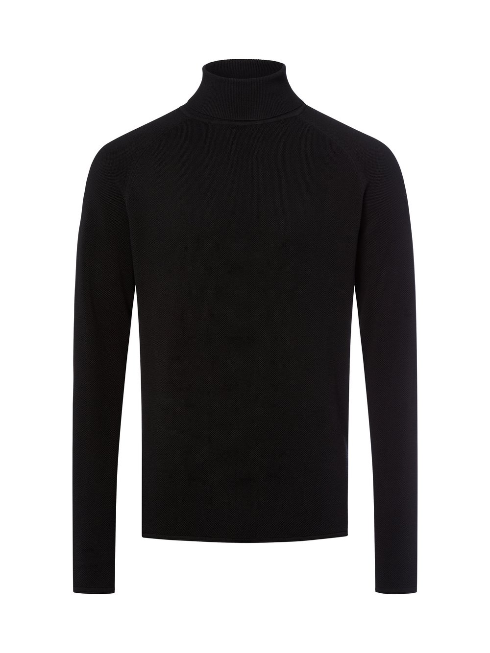 Nils Sundström Strickpullover Herren Baumwolle schwarz strukturiert, XXL
