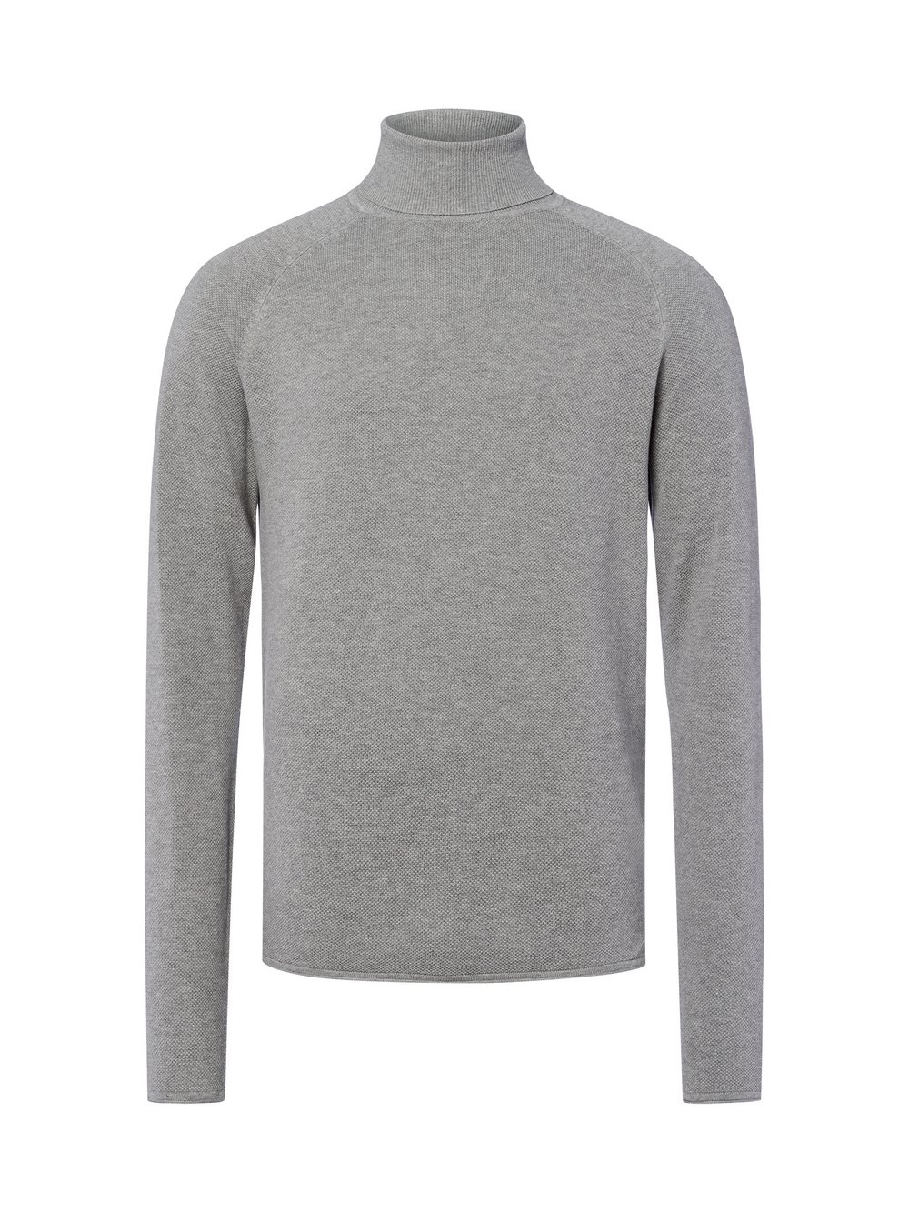 Nils Sundström Strickpullover Herren Baumwolle grau strukturiert, S