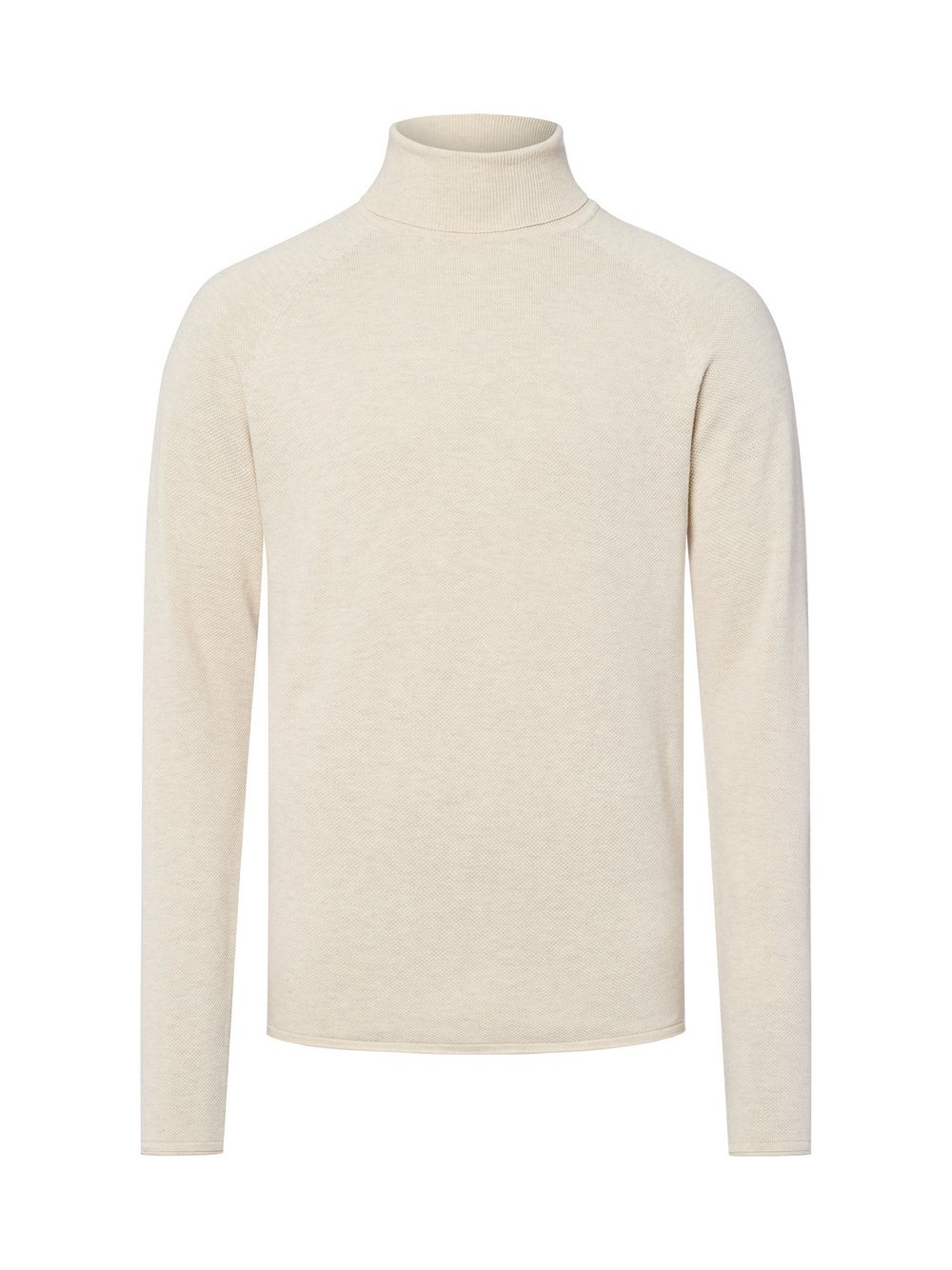 Nils Sundström Strickpullover Herren Baumwolle weiß strukturiert, S
