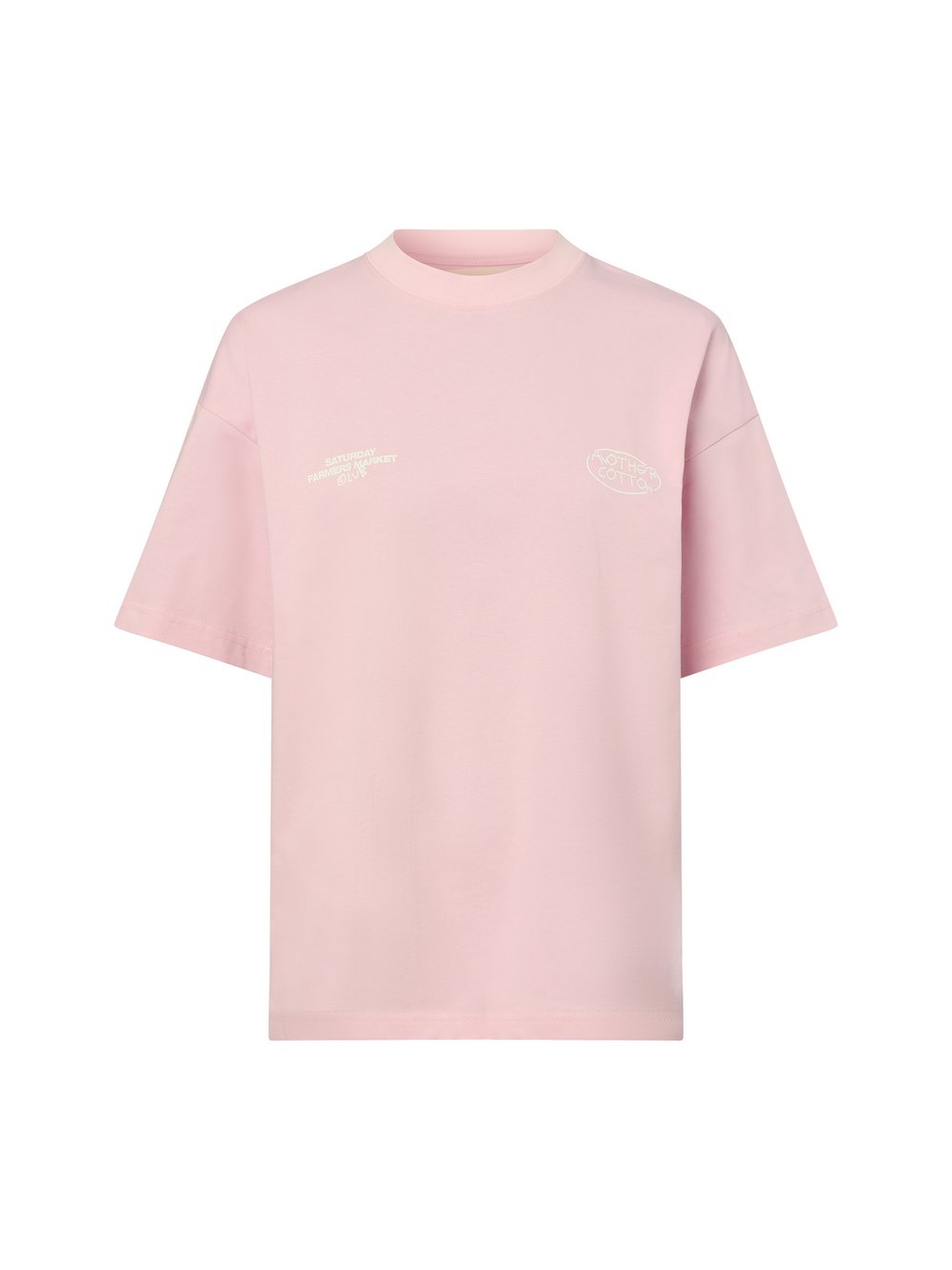Another Cotton Lab T-Shirt Damen Baumwolle rosa bedruckt, XL