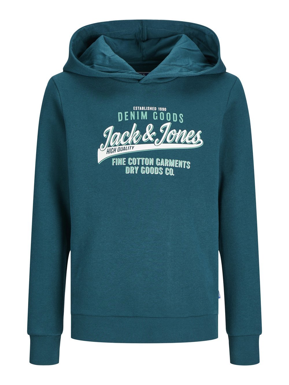 Jack & Jones Junior Kapuzensweatshirt Jungen Baumwolle blau bedruckt, 164