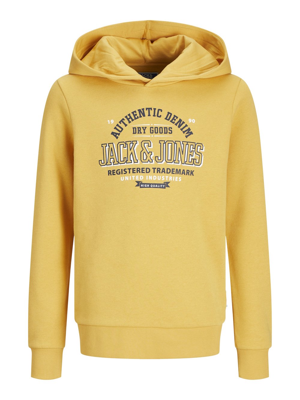 Jack & Jones Junior Kapuzensweatshirt Jungen Baumwolle gelb bedruckt, 152