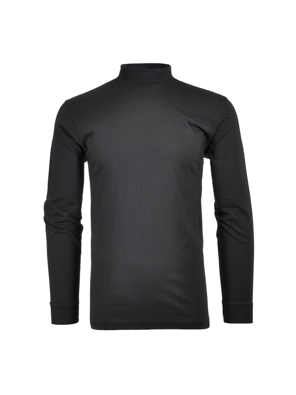 Ragman Langarmshirt Herren Baumwolle schwarz meliert, XXXL