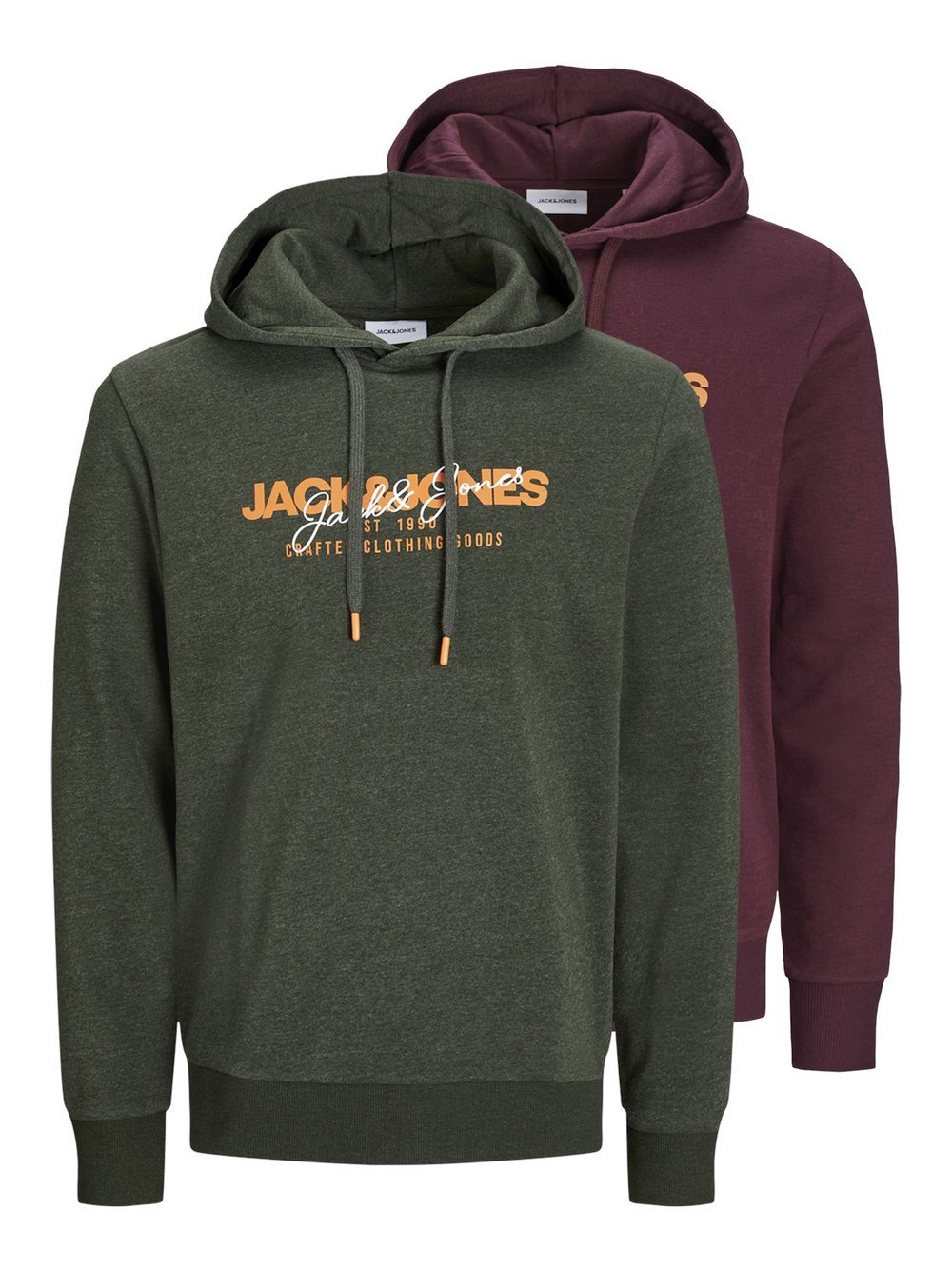 Jack & Jones Hoodie Herren Baumwolle mehrfarbig bedruckt, L