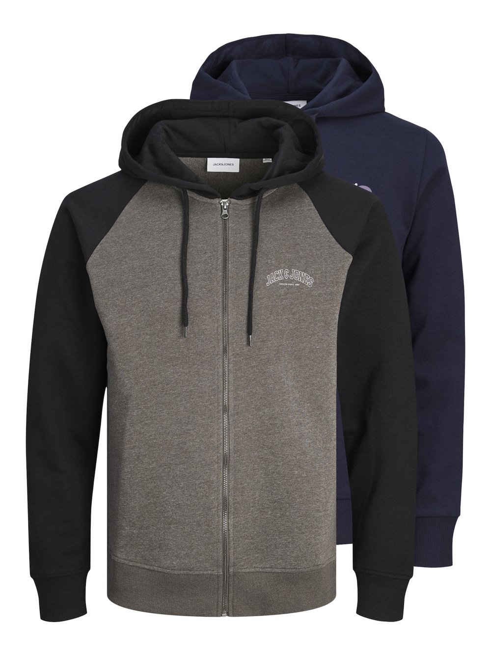 Jack & Jones Hoodie Herren Baumwolle blau bedruckt, L