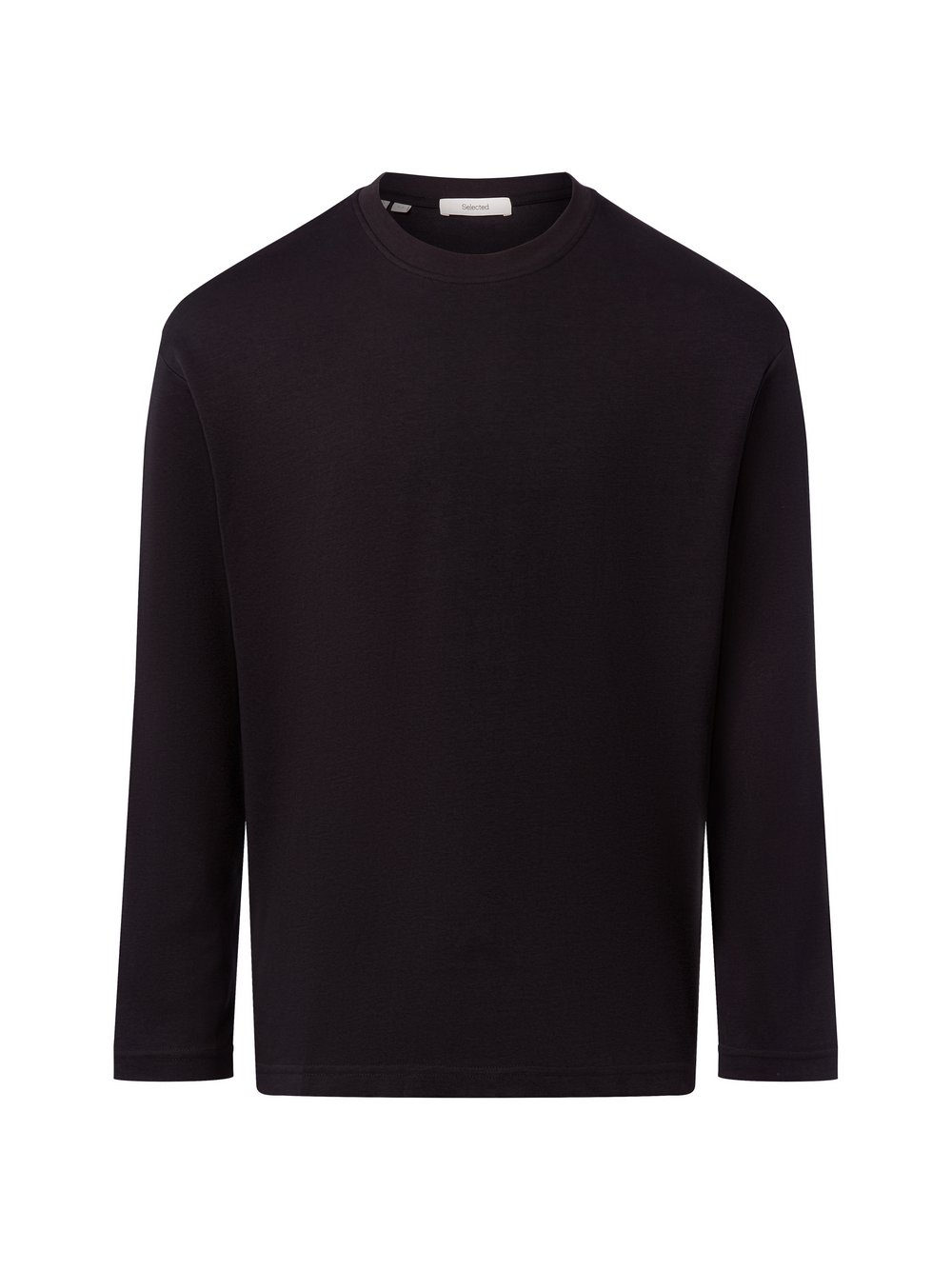 Selected Langarmshirt Herren Baumwolle schwarz, XL