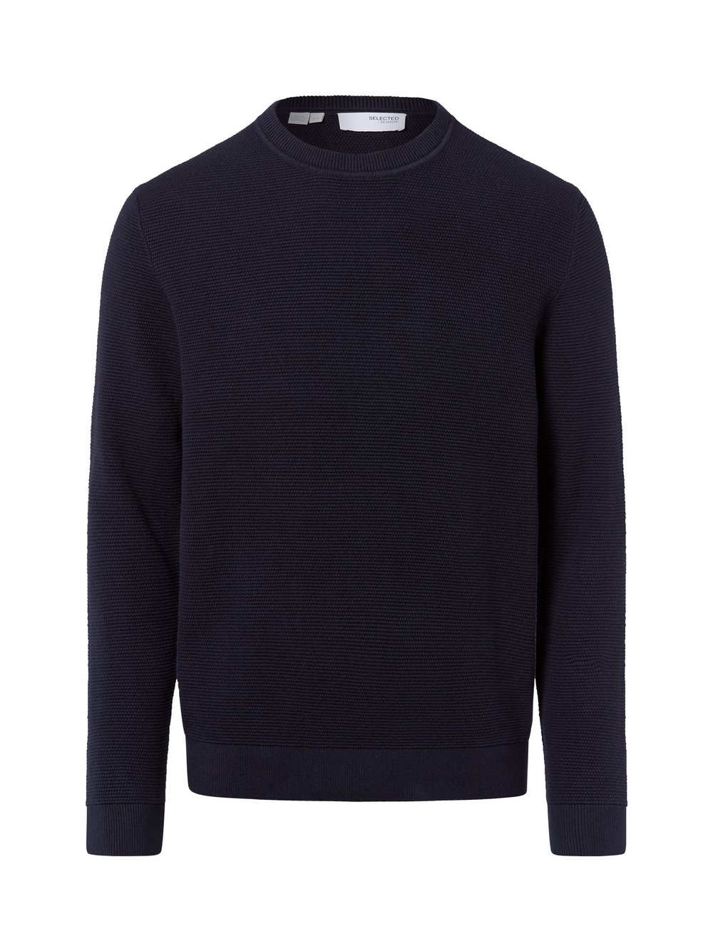 Thumbnail - Selected Strickpullover Herren Baumwolle blau, L