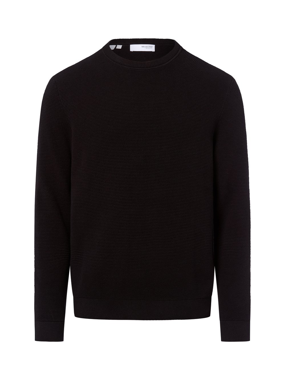 Thumbnail - Selected Strickpullover Herren Baumwolle schwarz, M