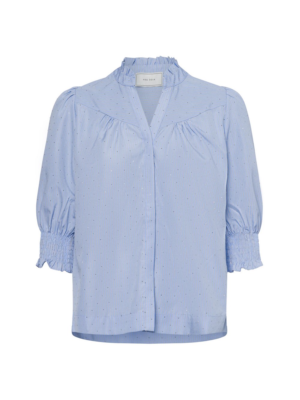 Neo Noir Blusenshirt Damen Baumwolle blau gestreift, 36