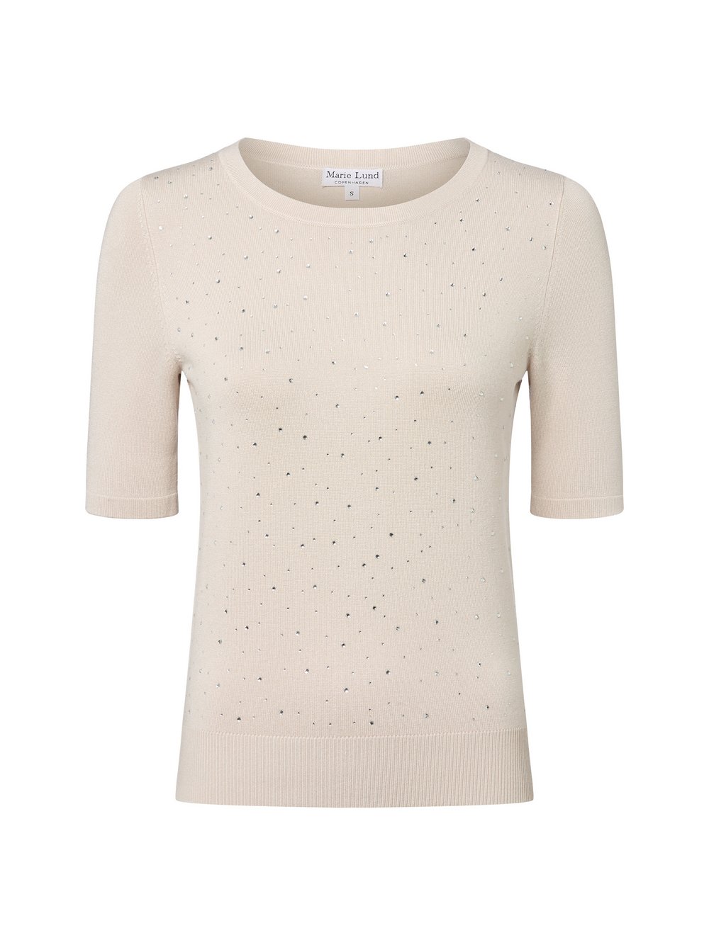 Marie Lund Kurzarmpullover Damen Viskose beige, S